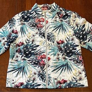 Chico's Tropical Print zip-up jacket - Multicolor